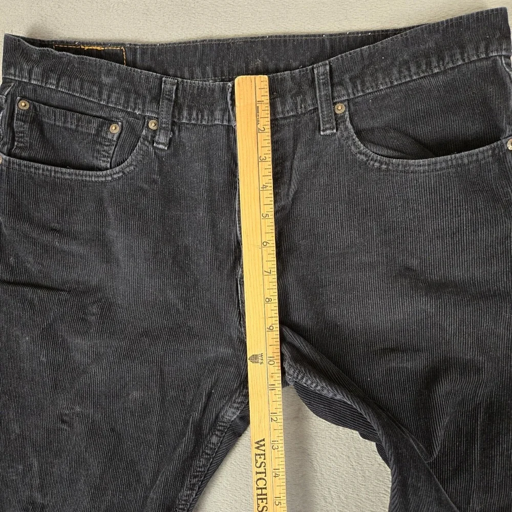 Levis Pants Mens 36x26 502 Straight Fit Corduroy Black‎ White Tab Cot5on *READ